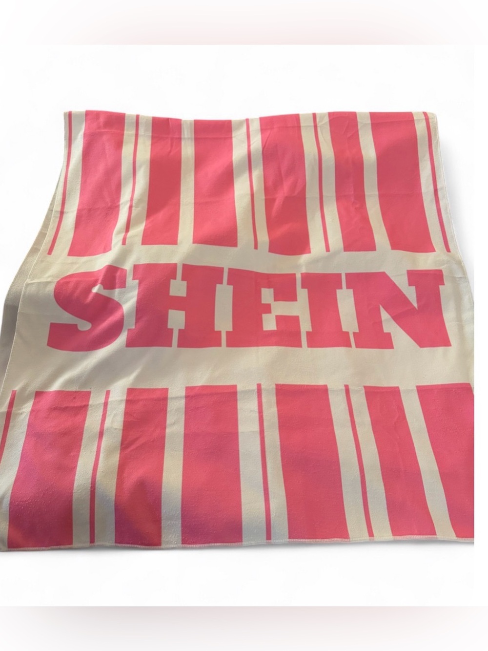 Pink and white Shein towel #shein #blanket #fashion